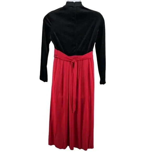 Vintage JBS Ltd Dress Size 12 Red Vest Skirt & Black Velvet Top Holiday Prairie - Picture 2 of 16